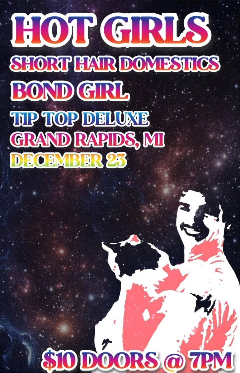 PROTBA's tweet image. Tonight in #GrandRapids Hot Girls @shorthairdomest and Bond Girl @ @Tiptopdeluxe 
$10 / 7pm 

#ShortHairDomestics #LiveMusic #MuxRec #TipTopDeluxe #BondGirl #HotGirls #Saturday