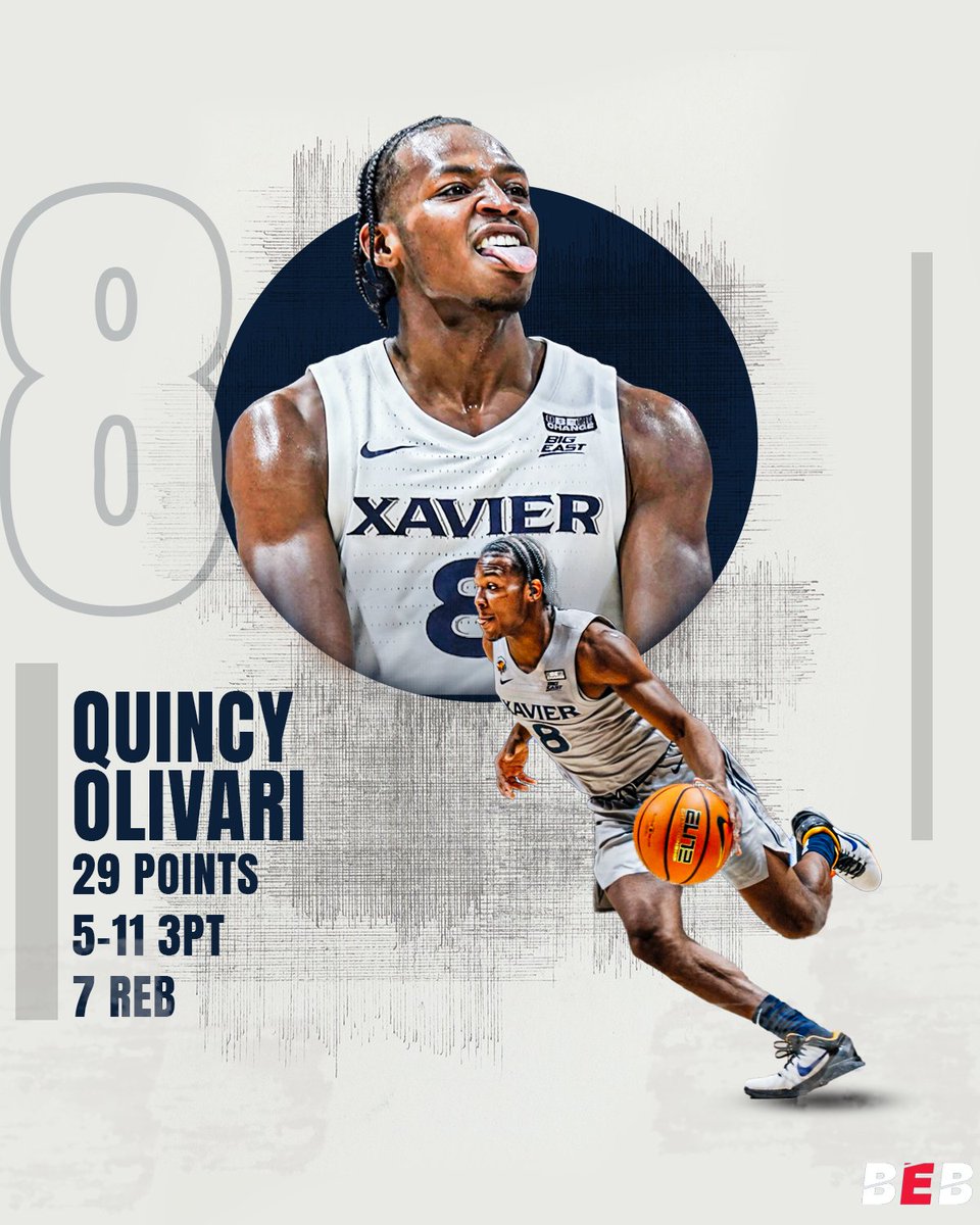 BigEastBuckets_'s tweet photo. Quincy Olivari was cooking today in the Xavier win over Seton Hall😳 https://t.co/jk5nlTL8lq