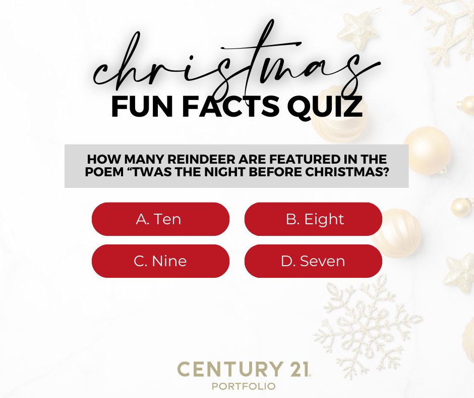 TrentonHoggard's tweet image. 2 days before Christmas! Try to take a look at this fun fact question for today. Just a little brainy exercise. Comment your answers below! 🎄👇 #funfactquiz #realtorslife #christmas #holidayseason #trentonhoggard #2daysbeforechristmas #nearealtorgroup