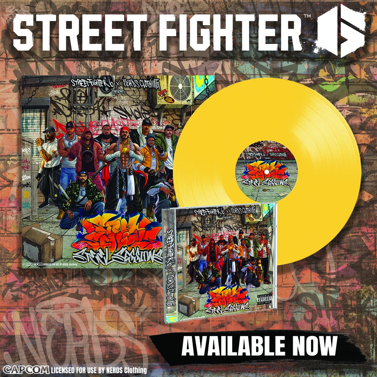 StreetFighter's tweet photo. Let's hit the streets! The official Street Fighter 6 x @NERDSclothing album @STEELSESSIONS is available on collectors vinyl and CD! Grab yours now!

CD:  https://t.co/7bfaB8IkzC
Vinyl: https://t.co/ajzmhX9HYG https://t.co/uITjsee56O