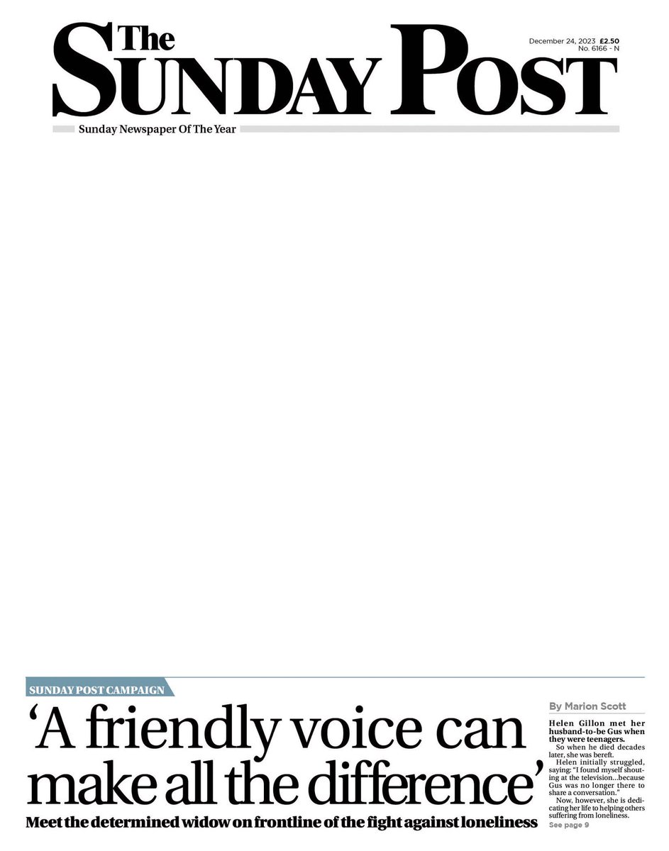 Don’t miss your Sunday Post- our five year battle for justice sees priest who fled to three countries finally jailed for abuse.  And join our campaign to end loneliness across Scotland,,,we can all do something.