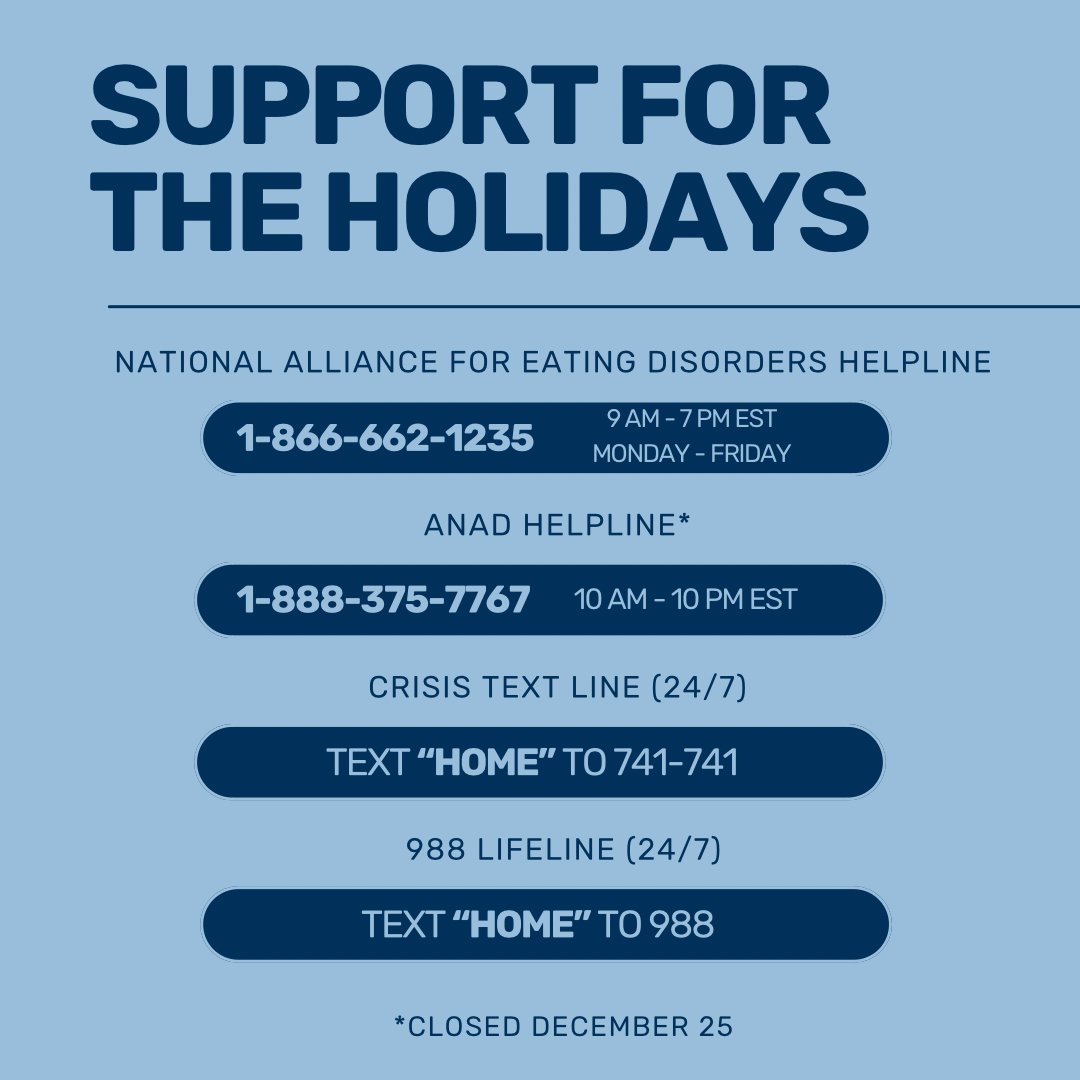 Holidays can be tough, and you are not alone. If you're feeling overwhelmed or need support, there are resources available to you. Connect with the helplines and crisis resources listed above if you or someone you know is struggling.