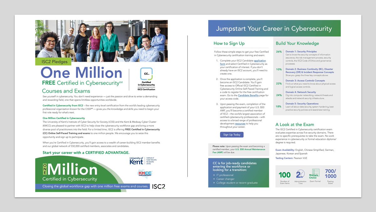 Institute of Cyber Security for Society (iCSS) (@unikentcybersec) on Twitter photo iCSS, KMCC (#Kent & #Medway Cyber Cluster) and <a href="/ISC2/">ISC2</a> are co-organising a campaign to promote #ISC2's free CC #cyber #security #certification for beginners interested in starting a #cybersecurity #career. More on LinkedIn:
linkedin.com/posts/icss-uni…
<a href="/thealexmortimer/">Alex Mortimer (MSc, MBA)</a> <a href="/VirginiaFranqu2/">Virginia Franqueira</a> iCSS, KMCC (#Kent & #Medway Cyber Cluster) and <a href="/ISC2/">ISC2</a> are co-organising a campaign to promote #ISC2's free CC #cyber #security #certification for beginners interested in starting a #cybersecurity #career. More on LinkedIn:
linkedin.com/posts/icss-uni…
<a href="/thealexmortimer/">Alex Mortimer (MSc, MBA)</a> <a href="/VirginiaFranqu2/">Virginia Franqueira</a>