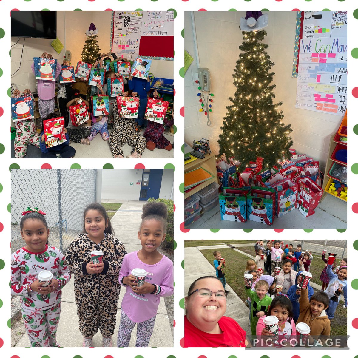 InspiringinKin1's tweet photo. Thankful to my amazing community who helped all students go home with gifts! Shout out to our local @Starbucks who donated cups for our hot chocolate on Polar Express Day! @gibsontondogs https://t.co/dcUhtBSIUM