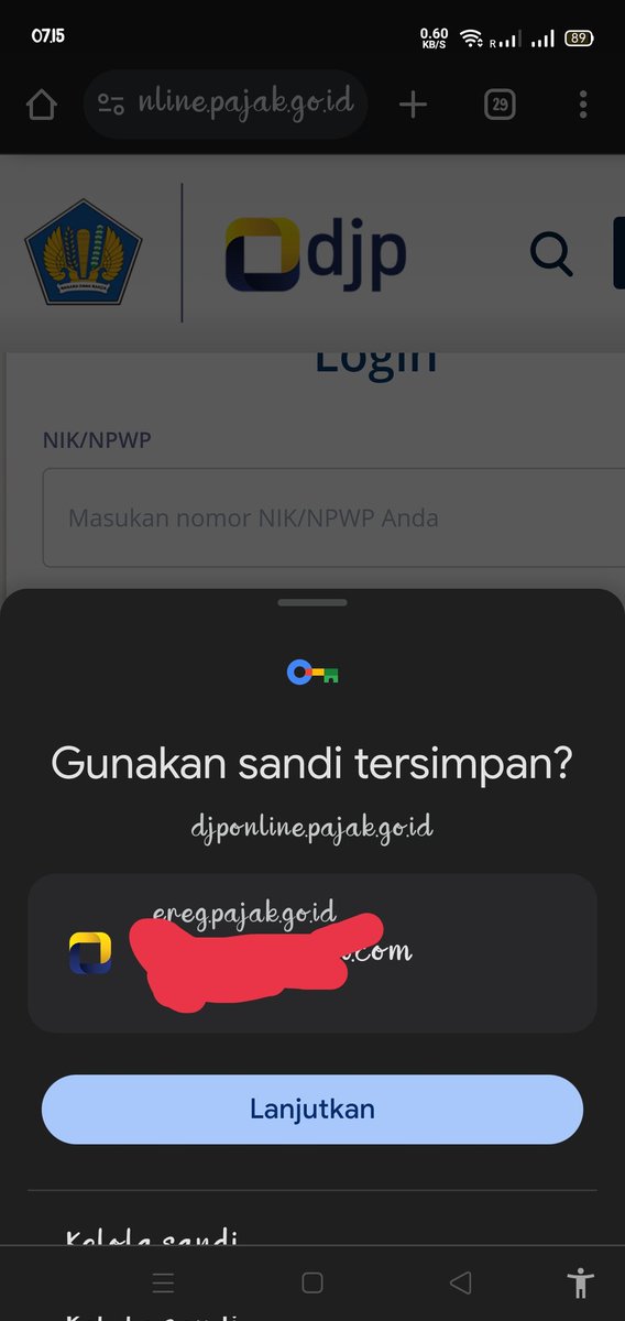 dee_tetsuya's tweet photo. @kring_pajak dulu pernah bikin akun di website pake email. Skg loginnya pake NIK/NPWP. Ini gimana solusinya ya? Thanks https://t.co/xhjvGyNIFl