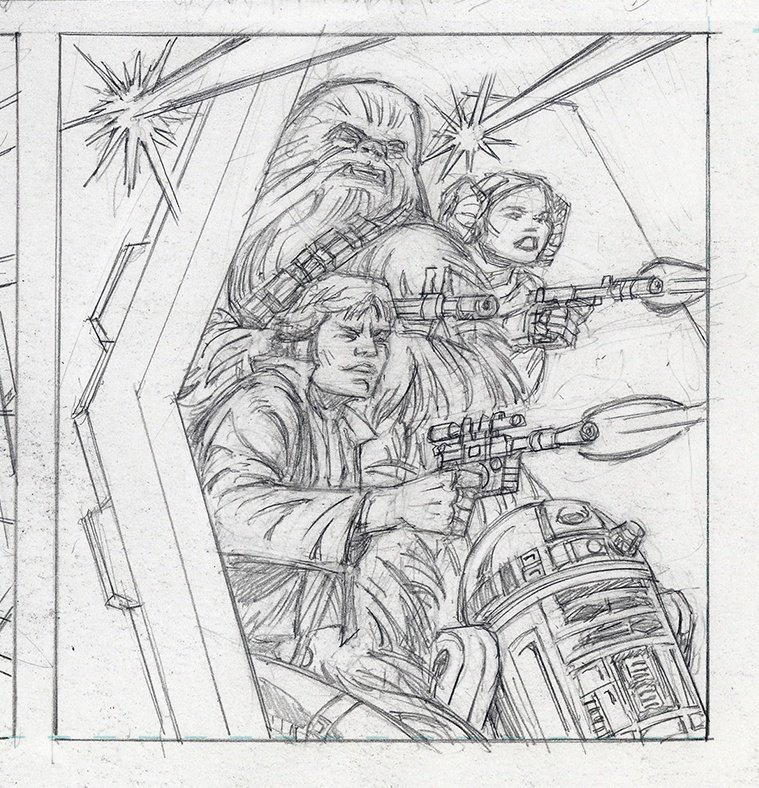 Panel from my Star Wars comic project. #StarWars #ComicArt #comics #hansolo #princessleia #chewbacca #sequentialart #marvel #darkhorsecomics #idw #DisneyPlus #stormtrooper