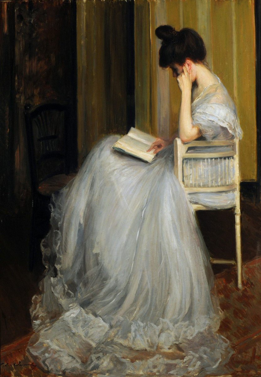 wikivictorian's tweet photo. Woman Reading, by French painter Jacques-Émile Blanche (1890). Museo Nacional de Bellas Artes. https://t.co/jxEgce8wN7