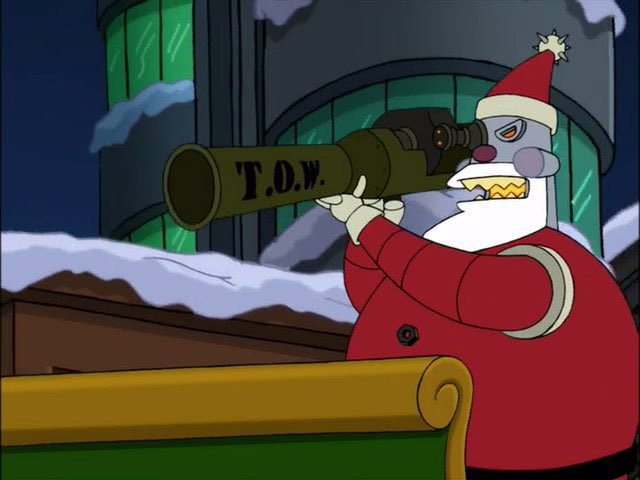 QuotesFuturama's tweet photo. Hey, look, we're under the mistletoe.

Your mistletoe is no match for my T.O.W. missile!

#Futurama https://t.co/AEqIKSPF6y