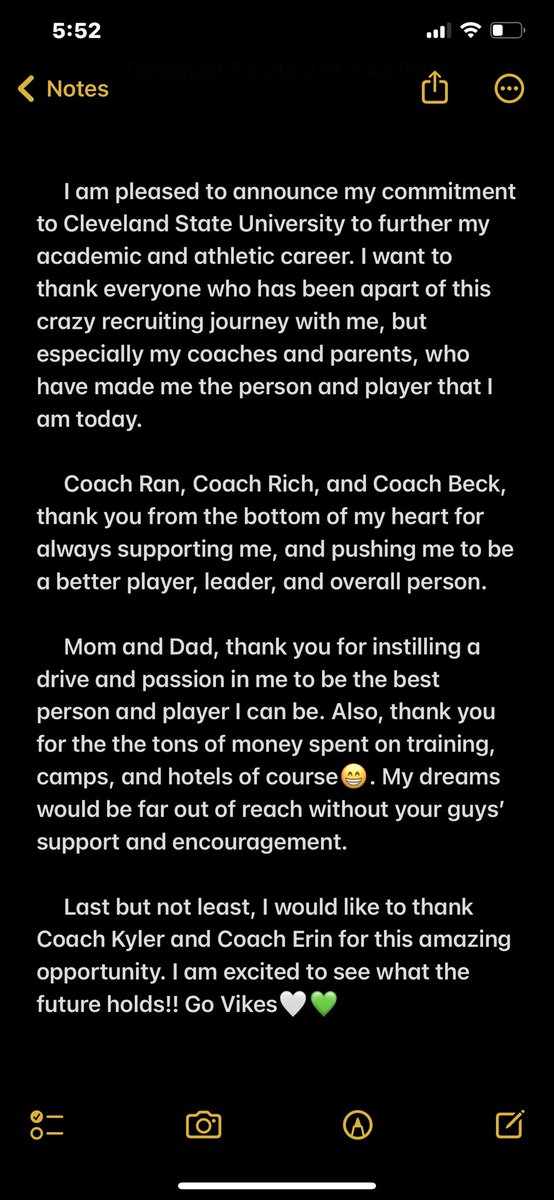 GraceForgach's tweet photo. Go Vikes!!! #Committed https://t.co/fwX4o248or