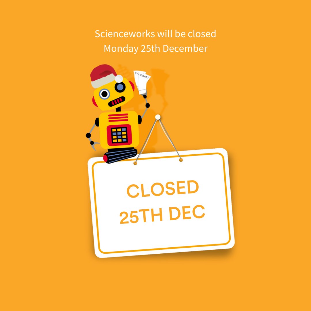 We wish you a very merry day and hope you can share the fun with family and friends. ❤️ Scienceworks will be closed on Monday 25 December, we’ll be open tomorrow from 10am.