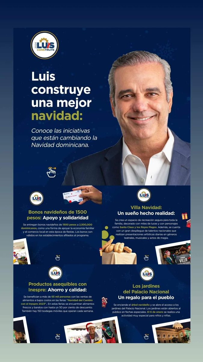 aragone_iris's tweet photo. En esta temporada festiva, agradecemos las transformadoras iniciativas del gobierno dominicano liderado por el presidente Luis Abinader. 
Su firme compromiso con el bienestar y la solidaridad se traduce en millones de raciones alimenticias, espacios como Villa Navidad. https://t.co/EDw2hDgDbW