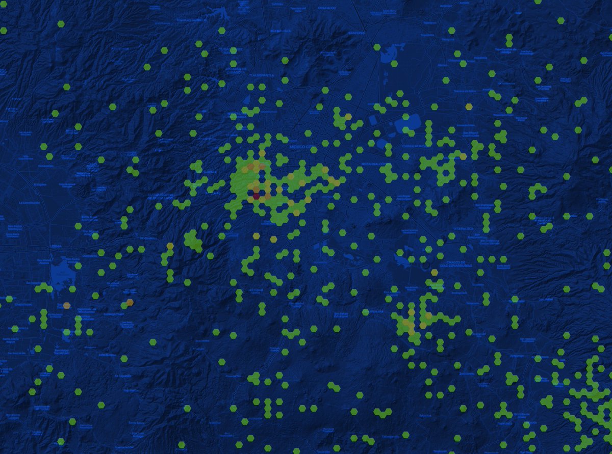 ¿Cual es la alcaldía con más sismos registrados en #CDMX?  

Va #hilo 👇🧵

* Estos mapas se basan en la técnica de malla hexagonal, que divide el territorio en unidades de 1.0 km2 con forma de hexágono. Esta técnica permite representar y analizar datos de forma más sencilla y