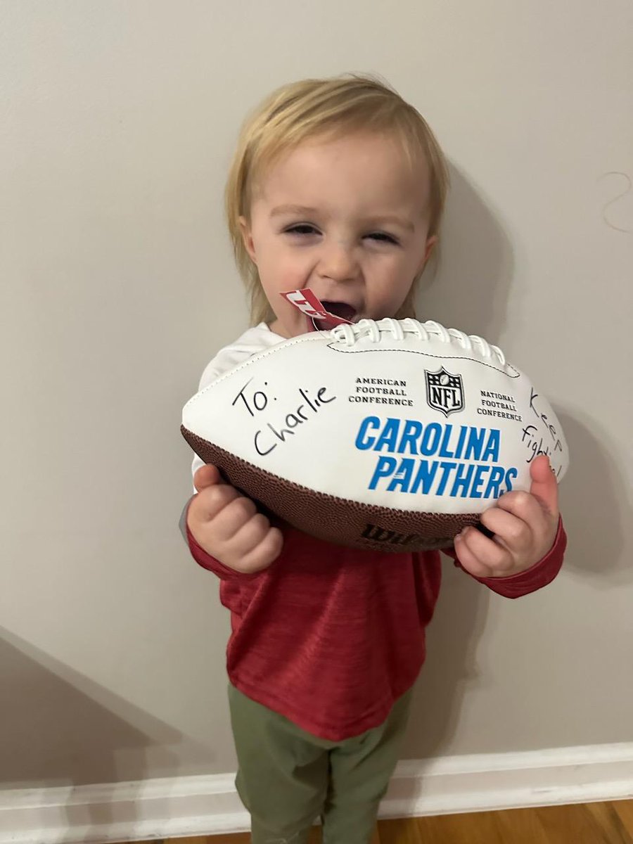 DustinFoley13's tweet image. .@BSBoze, thank for taking the time to sign this ball for my nephew! It means more than you know. 

Please make sure those that helped make it happen with the @Panthers
and @AlabamaFTBL know our family is greatly appreciative and y'all definitely provided joy in a difficult time!