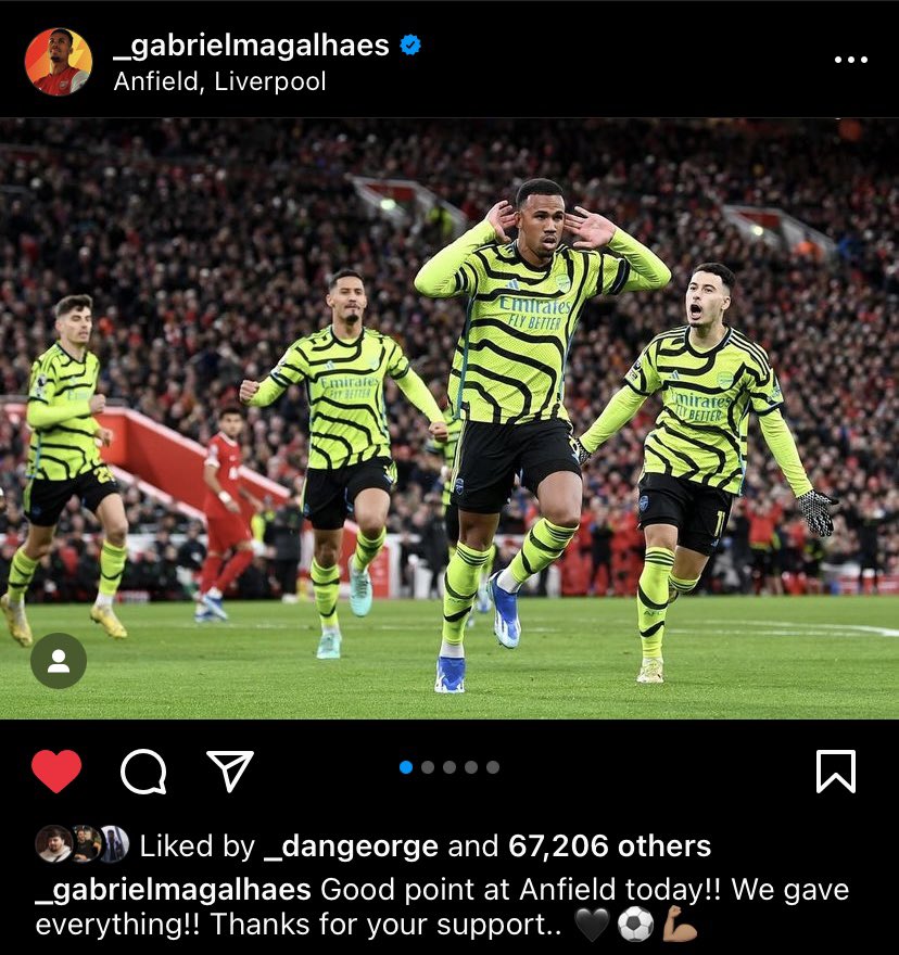 rafsenal's tweet photo. Saliba's comment on Big Gabi's post 🤣 #OMonstro https://t.co/k6ebQ7MTct