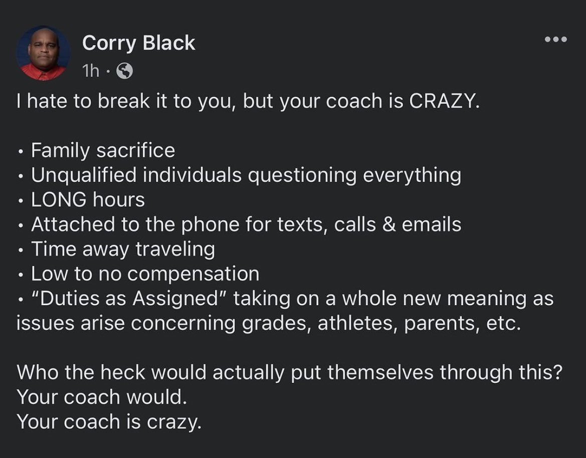 Your Coach is crazy!