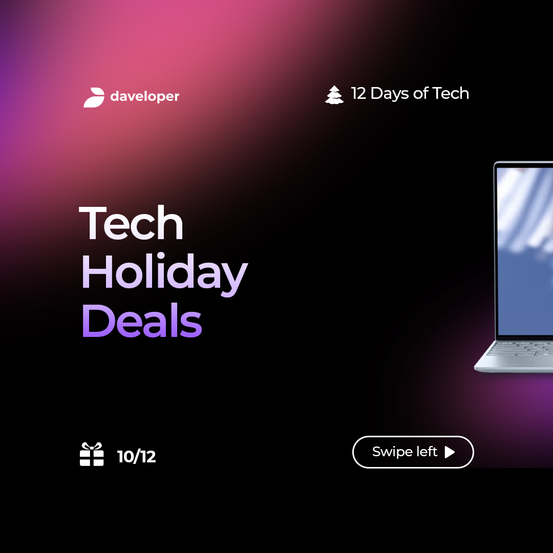 daveloperco's tweet photo. Level up your holiday cheer with these must-have gadgets! Tech deals for every techieย onย yourย list
#Techdeals #TechWeek #Day10 #12DaysOfTech #daveloper #12DaysOfTech https://t.co/vb21Y18RQ8