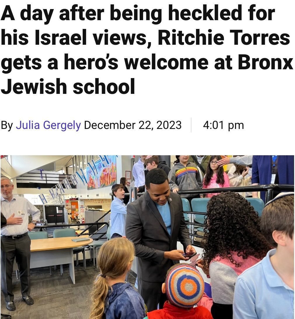 Even though I have detractors who heckle, harass, and hate me for standing with Israel, I have support where it matters the most—among the people I represent in the Bronx.