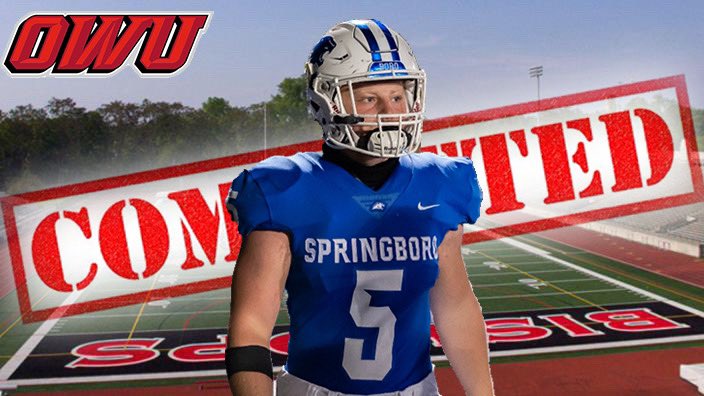 A year ago I thought I’d never play another down of football but today I’m excited to announce that I have committed to play at Ohio Wesleyan University @OWUBishopFB thank you to everyone who made this possible @Ted_Houlihan @OWUCoachDelaney @boro_football_ @MAppelSr