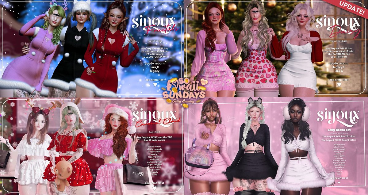 sinoux_sl's tweet image. Imagine winning these 4 wonderful outfits to pass Christmas looking beautiful? 🎅🏻🎄

Run over to my Facebook page and take part 😘

#sl #secondlife #metaverse #mainstore #sinouxteam #merrychristmas #christmas