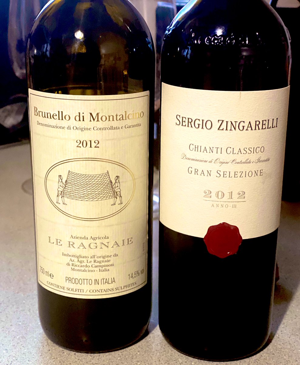 Festivus double 🍷🍷@Ahachey101  #brunello2012 #granselezione2012 #annotre #sergiozingarelli #sangiovese @LeRagnaie @roccadellemacie @bambarawine