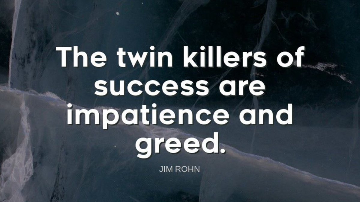 TheZigZiglar's tweet photo. "The twin killers of success are impatience and greed."-Jim Rohn https://t.co/FlecEk5UcZ