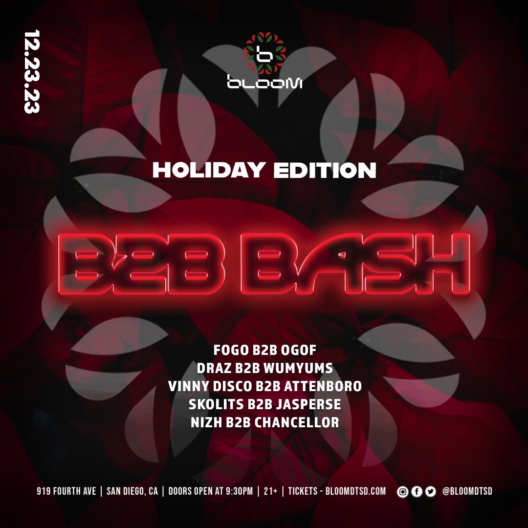 Cats out of the bag! I’m back at <a href="/BloomDTSD/">Bloom DTSD</a> for a last min set at 12:45 AM. DM me to get added to my guestlist and I’ll see all of you degenerates on the dance floor 😈
-
Word of the street is <a href="/iamfogo/">Fogo</a> might make an appearance 🪤