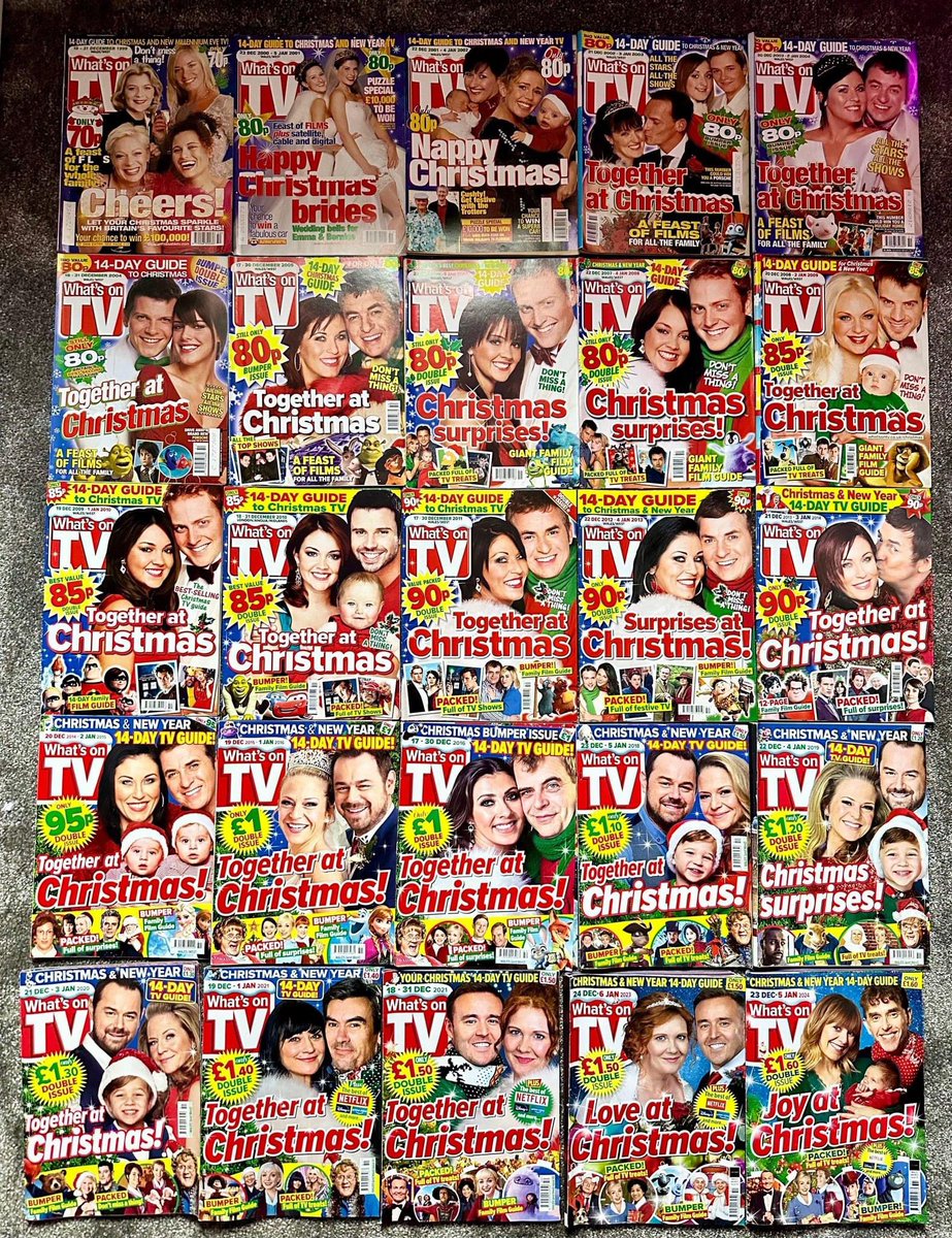 Shared from Facebook: The last 25 years of “what’s on TV” covers at Christmas. One for @danbarker to study. There are so many points of interest here.