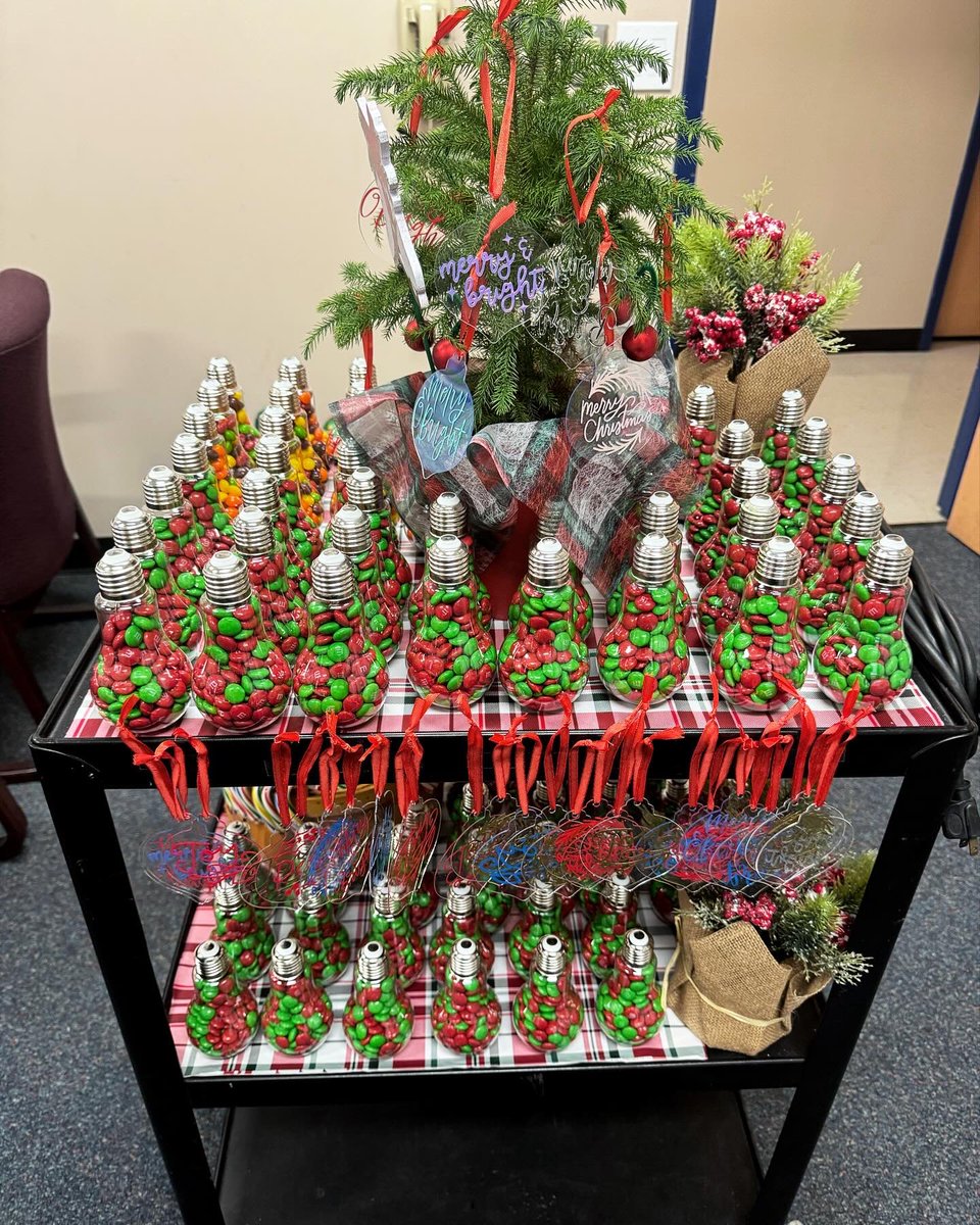 HCPS_Eisenhower's tweet photo. Shout out to @jendemik for a wonderful December to Remember. Principal @christianfinch and AP Demik went classroom to classroom spreading holiday cheer to the Eisenhower staff. Happy Holidays to All Generals from Administrative Team. @HillsboroughSch https://t.co/Juj78T9fIe