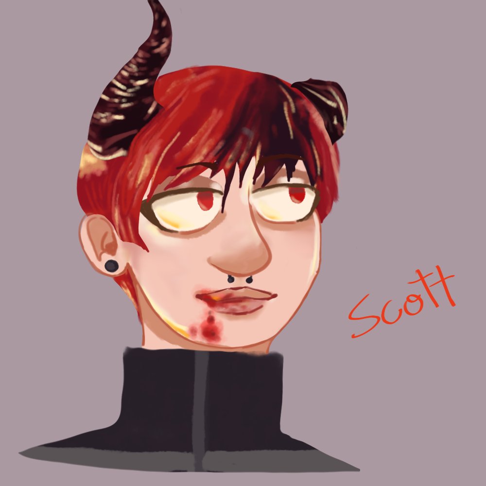 BrDoraa's tweet photo. Q!scott our little devil <3
#purgatory2Fanart #scottonautafanart #teamCAPYBARA https://t.co/h3BqmpnDU3