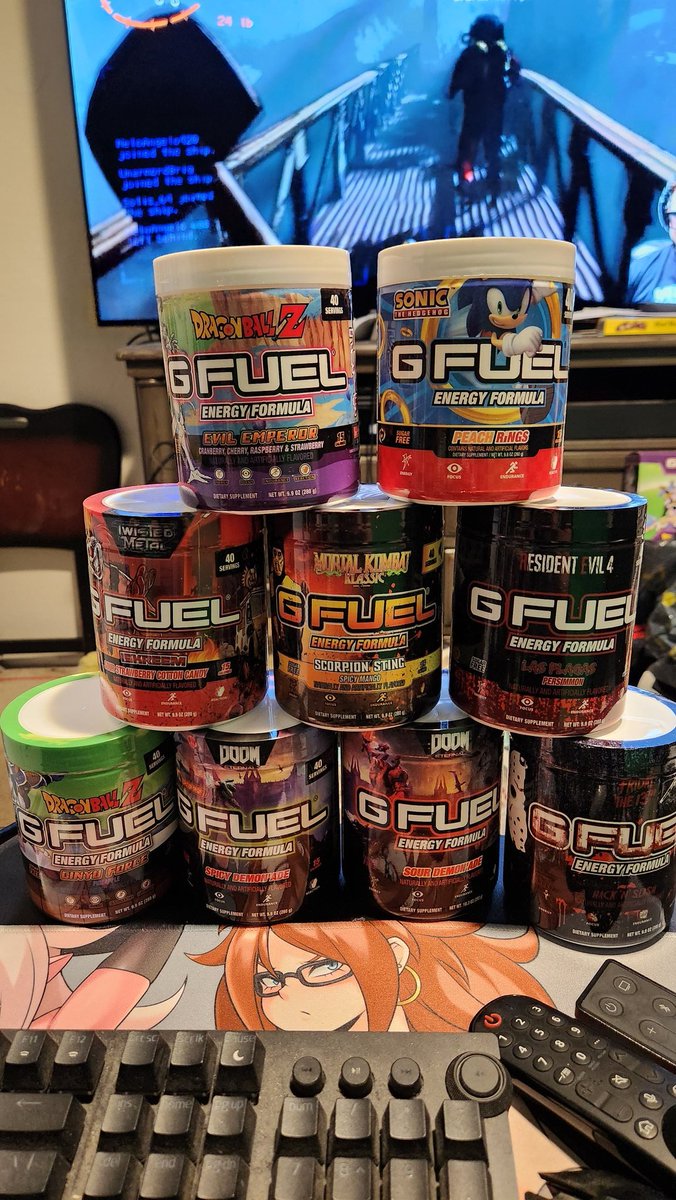 NeloAngelo02's tweet photo. Not really a collection since they're consumables. But it's growing!
#gfuel #neloangelo420 #neloangelo02 #notsponsoredbutshouldbe https://t.co/FAVyUmPvAu
