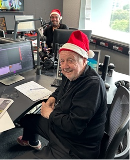 1395FIVEAA's tweet photo. NOW: KG & Josh Sampson with the Sunday Roast taking yr calls on 8223 0000. #MerryChristmas2023 #sundayroast #fiveaa #Sunday #sportstudio https://t.co/HPCd343rga