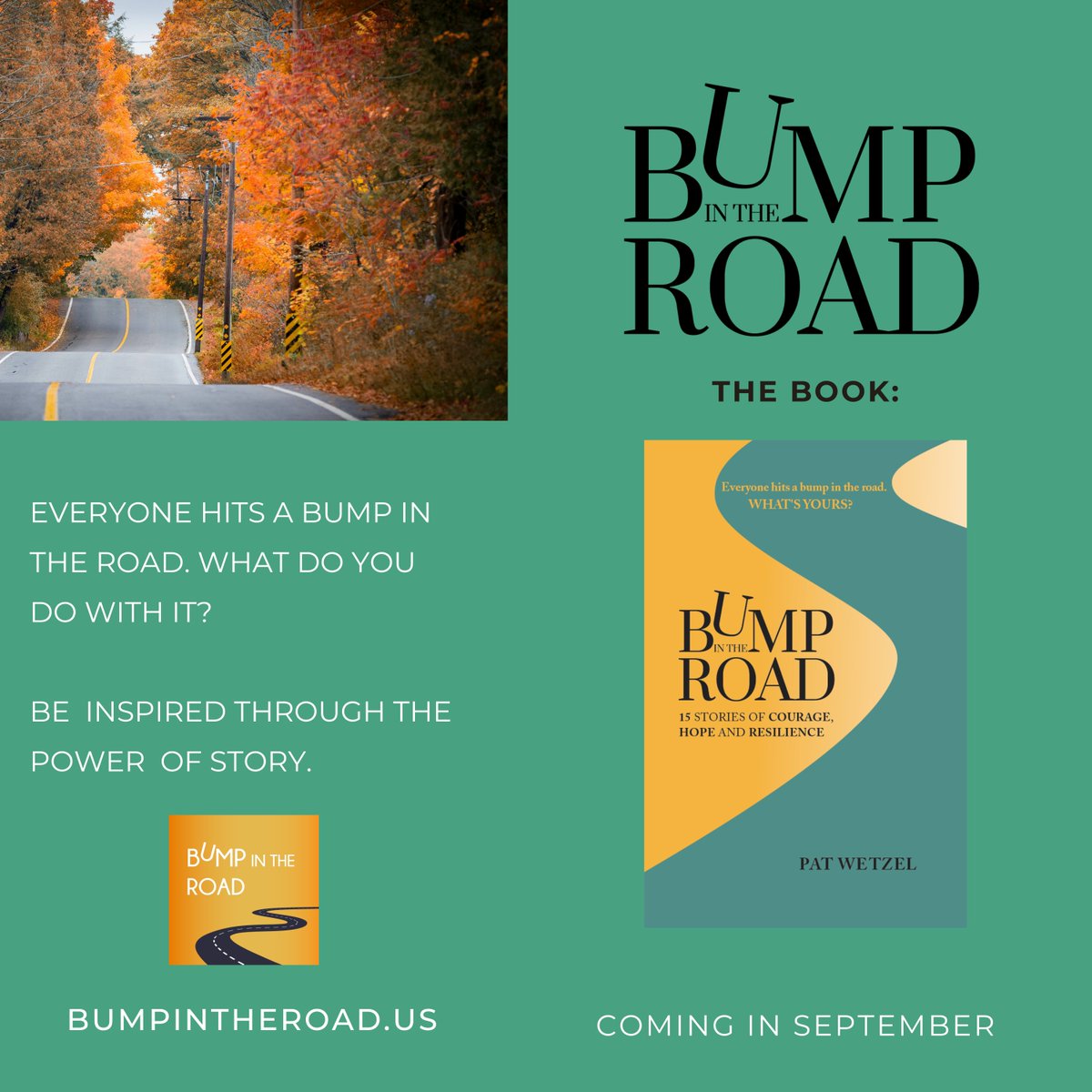 Everyone needs some inspiration now and then. My book is now out. It's the book I wish I had as I navigated so many bumps in life, ranging from divorce, to cancer, to even being homeless for a while. Check it out on Amazon a.co/d/6amkuaA #BumpInTheRoad