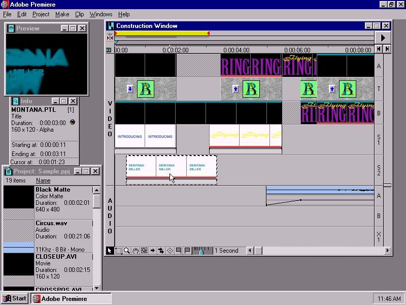 This is actually how we used to edit videos in 1996. Adobe Premiere 4.2.