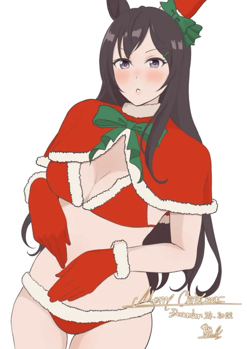 去年描いたどぼめじろうサンタになります 