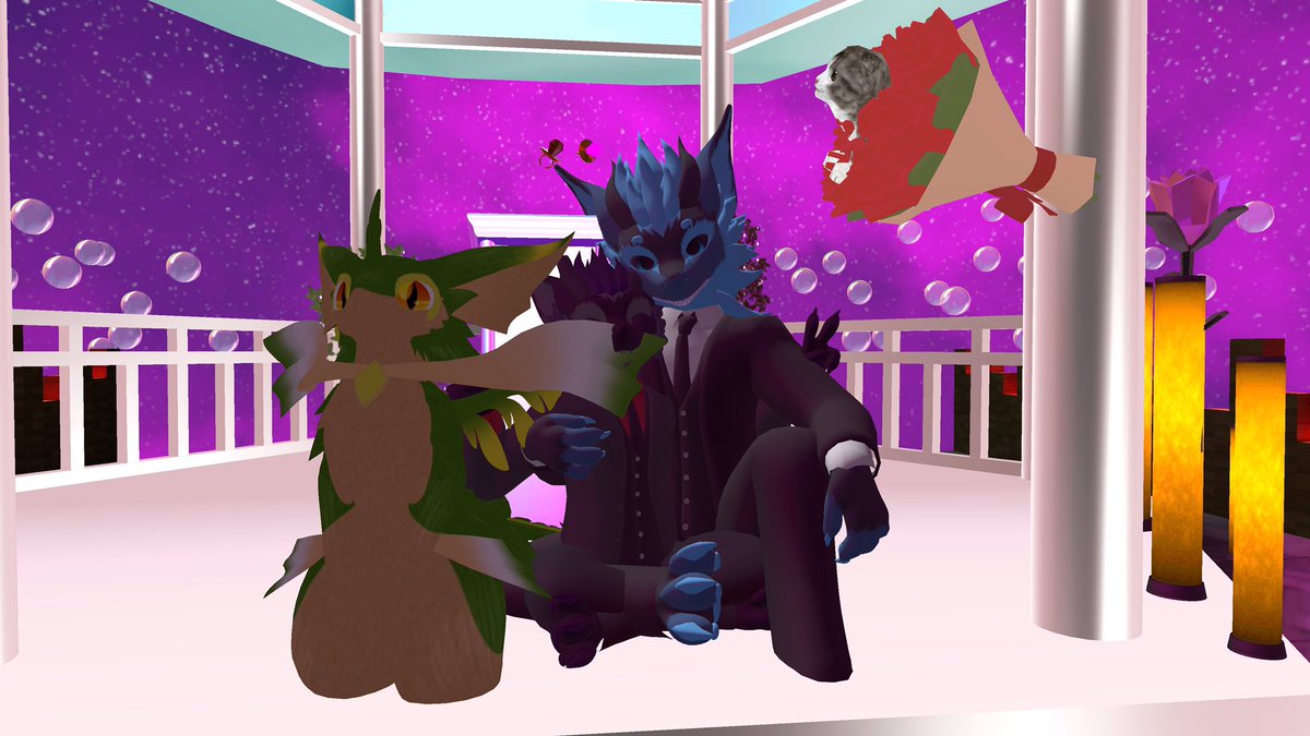Foxy__kun's tweet photo. Today was my VRChat Wedding to best boy which is part of my life ❤️❤️❤️
My Husband: Purple_Legends
Priest: @Ninknight2  
Best Man 1: @Foo03Ty 
Best Man 2: Pumpkin 
Cameraman: @Data23631 https://t.co/DmvoBP46Th