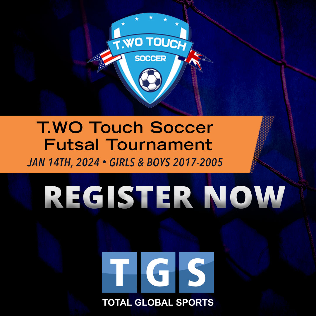 Register now for the T.WO Touch Soccer January 14th 2024 Futsal Tournament public.totalglobalsports.com/public/event/3… @t.wotouchsoccer #futsal #usfutsal #totalglobalsports #njfutsal #collegesoccer ⚽️