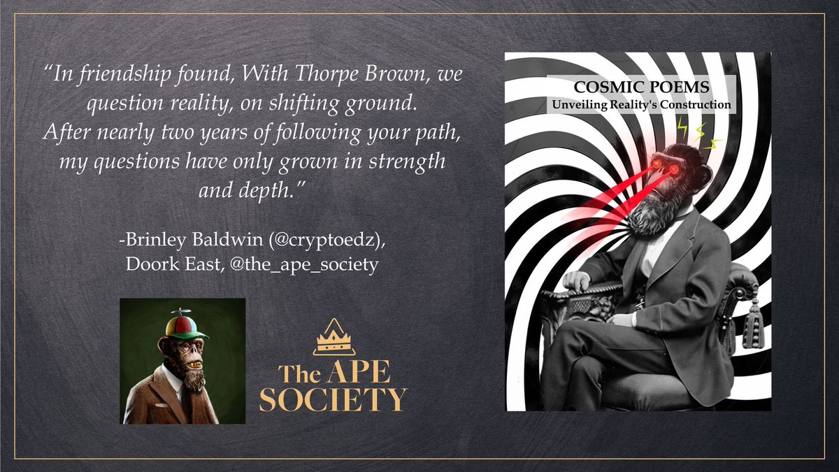 sfumato44's tweet photo. Time to showcase the wonderful people that have been part of the ‘Cosmic poems’ journey 🤩 Here’s a comment by the great @cryptoedz 😵‍💫🚀

Mark the date! #CosmicPoems mint will take place on the 3rd of January with @book_io ✨

@the_ape_society #NFTs #CNFTs https://t.co/SXhtdVBbqi