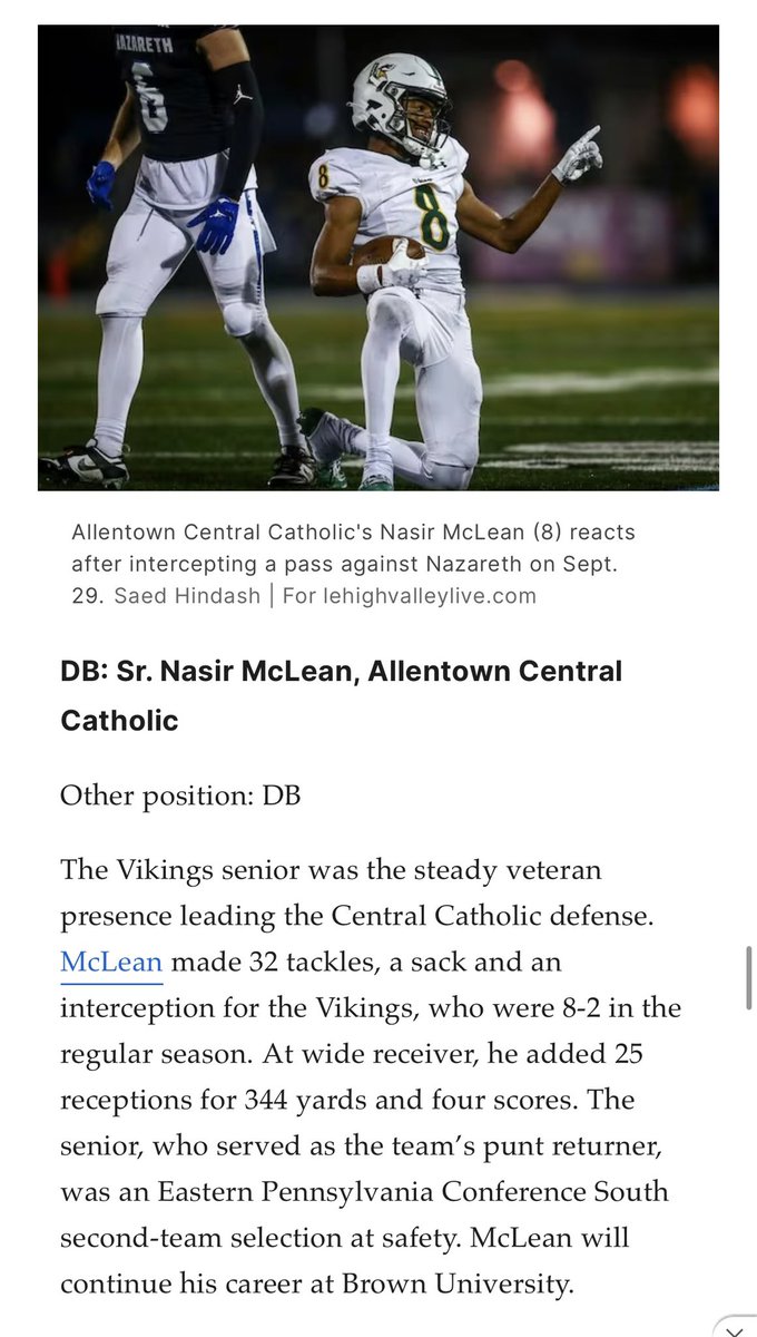 Blessed to be named First Team All Area DB🙏🏽!! #AGTG
