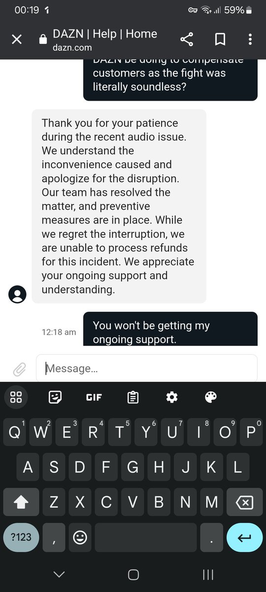 dapperdanner's tweet photo. @DAZNBoxing Looks like zero refunds. First and last time for me. https://t.co/BtBHtGVnqY