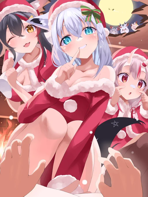 一番最初に描いた白上フブキちゃん達からしばらく経って顔も似てくるようになったけど、やっぱり2枚目が好きです 