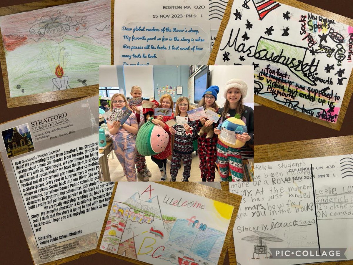 gpsjrvikings's tweet image. Durst and Love signed up for this back in September! We both read “A Rover’s Story” by Jasmine Warga then we exchanged postcards with 25 other schools in US and Canada about our favourite parts. #globalreadaloud #postcards
