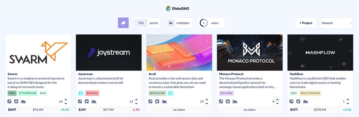 sistineresearch's tweet photo. DiskoDAO frontend is looking good. 

Very excited for this. https://t.co/bnYZMSr2xK
