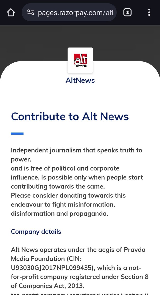Join the fight against misinformation! Support Alt News' year-end donation drive. With 6+ years of debunking false narratives, we're dedicated to truth in an era of rising misinformation and hate speech. Your donation makes a difference! Donate now: pages.razorpay.com/altnews