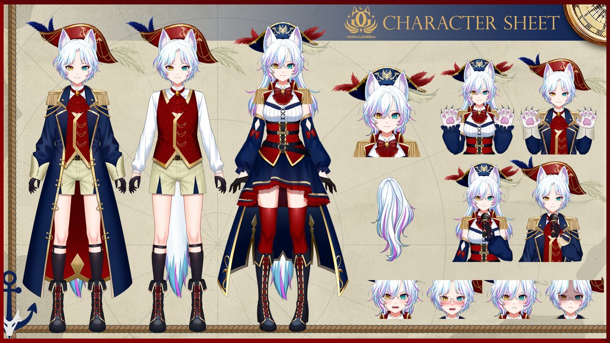 GemaGathika's tweet photo. 【#GGWS2VERSARY COSTUMES CHARACTER SHEET】
Ahoy GG! I'm Gema Gathika
A Werewolf Captain pirate of GGWS Ship &amp; has ability to switch gender 🐺🎵

General : #GemaGathika
Stream : #GGemalive
Original Song : #GGOG
Cover : #GGCover
Fanart : #GGemart
Meme : #GGememe
Clip : #GGClip https://t.co/KczwpeIG0q