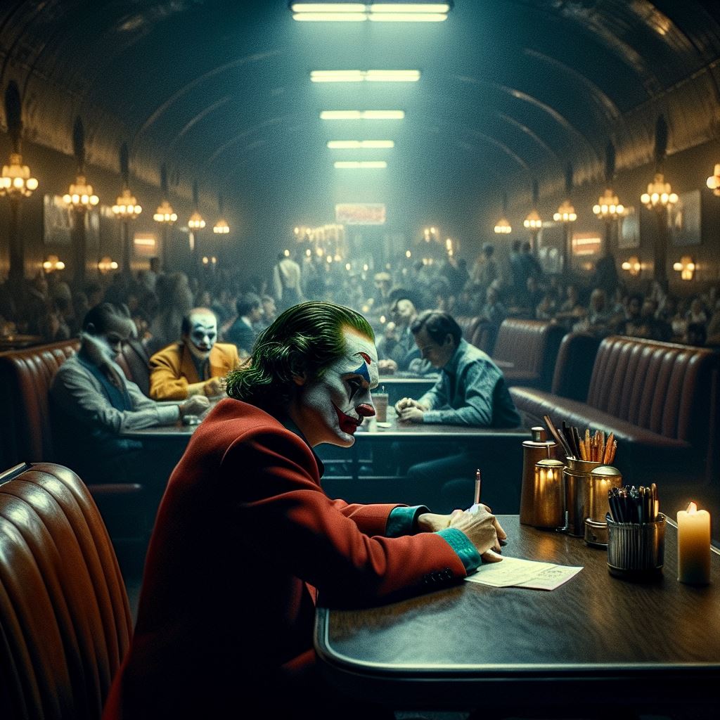 mxcyberx's tweet photo. A cinematic screenshot of the joker movie from. 2019

Made By DALL·E 3 

 #dalle3art #digitalart #afterrain #rain #dalle3 #ai #AIgirl #dalleai #fyp #thisisart #artificalintelligence #aiart #artificialintelligenceart #jokermovie #joker https://t.co/ApbrvTYQGD