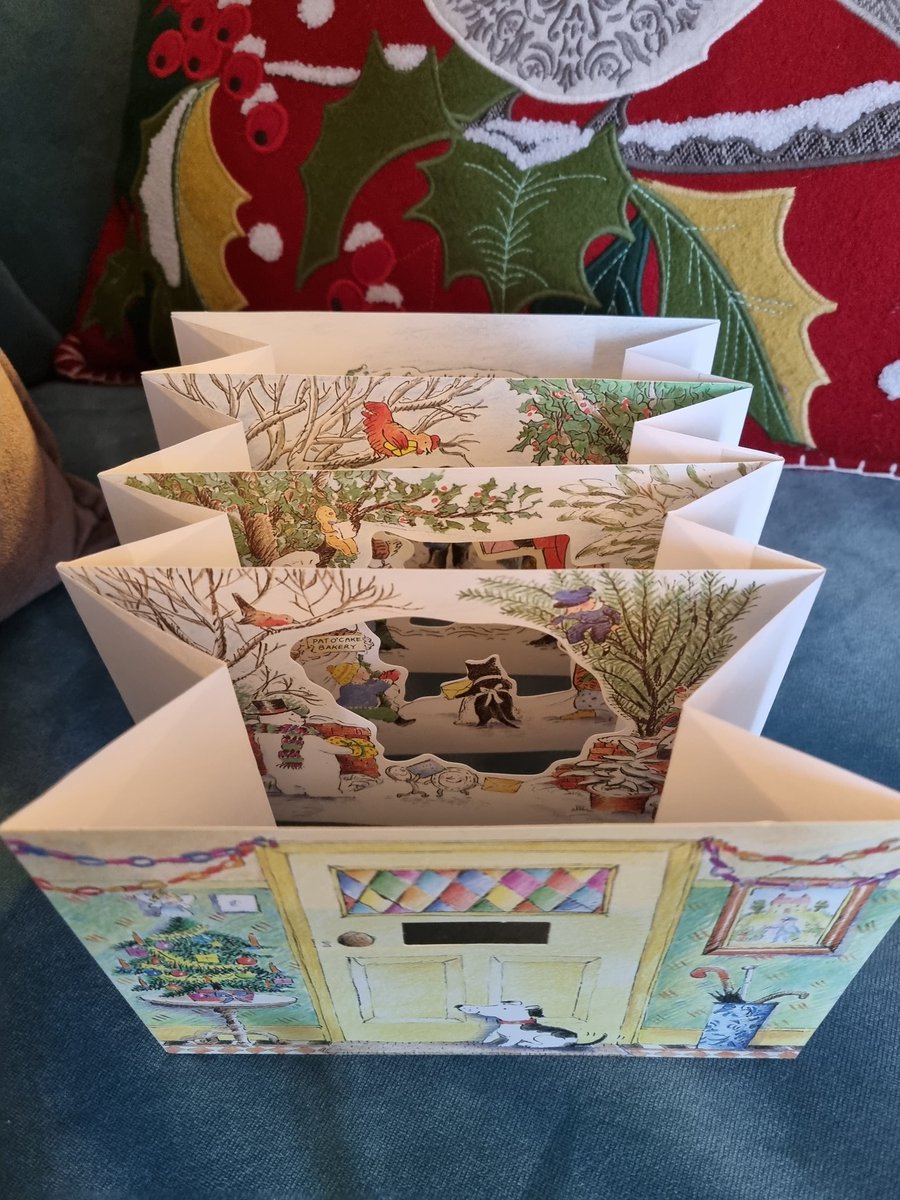 LAJwriter's tweet image. From my #ChristmasLibrary, #1 of this year&apos;s #Top10: Janet &amp;amp; Allan Ahlberg&apos;s enchanting #TheJollyChristmasPostman. The illustrations evoke my childhood. The text, like good #Panto, works for both kids &amp;amp; adults. And the pull-outs &amp;amp; puzzles are magical. More images to come... 1/2