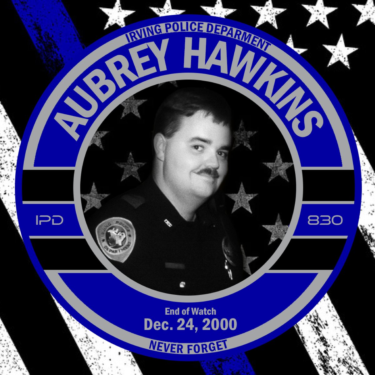 IrvingPD's tweet image. 23 years ago, Irving Officer Aubrey Hawkins was brutally murdered when he responded to a suspicious circumstance call at the Oshman's Sporting Goods here in Irving. 7 escaped convicts were in the midst of committing an aggravated robbery &amp;amp; ambushed Officer Hawkins… 1/2