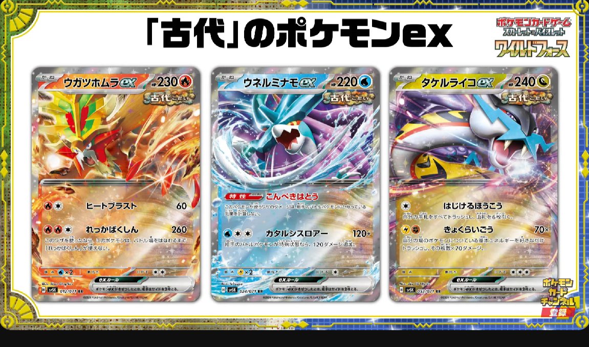 12/24【土】最新情報 ・ウガツホムラex ・ウネルミナモex ・タケルライコex