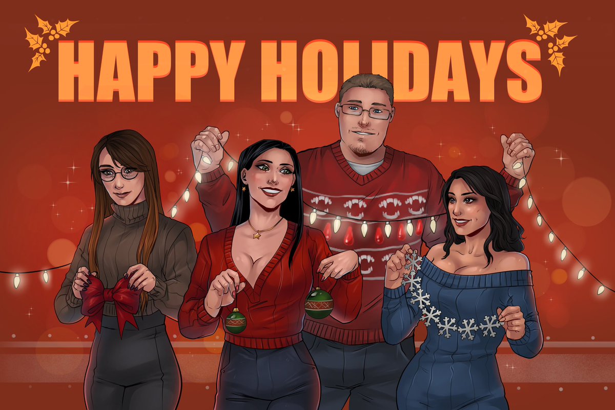 It is Christmas Eve and we at Bridgeport Chronicles like to wish you all happy holidays. @AvionetcaArt made the image and in order you have Avi, @TeraSuccubi, @ivycosplay, and me in the back. We thank you all for an amazing year.