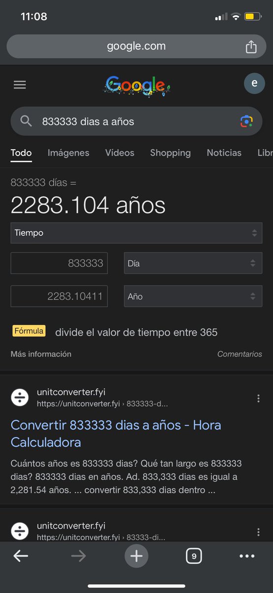 Estebi000's tweet photo. Lo cual equivale a 2,283 años https://t.co/HHBiYfo8td